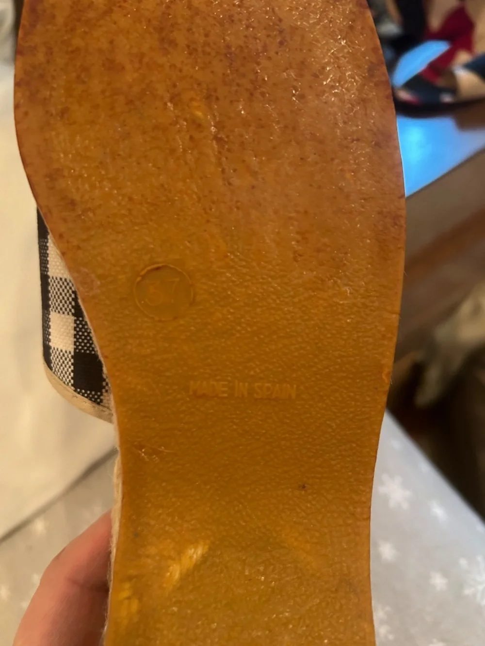 Authentic Burberry check slides size 37